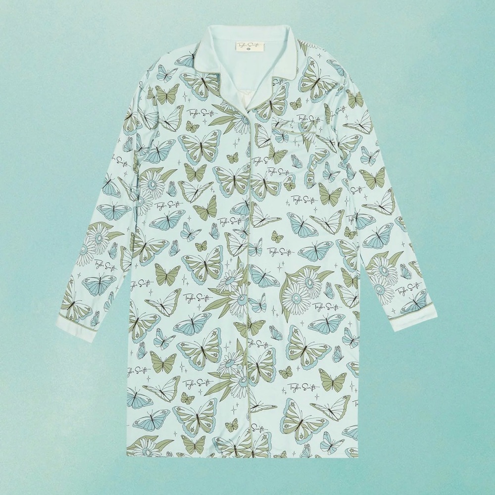 Taylor Swift SELF-TITLED BUTTERFLY PJ SHIRT DRESS NEW Official Merch